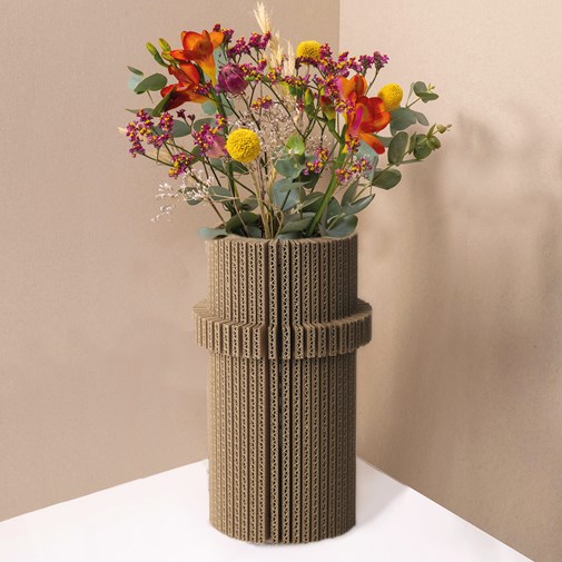 Vase en carton "cache-cache" cylindre