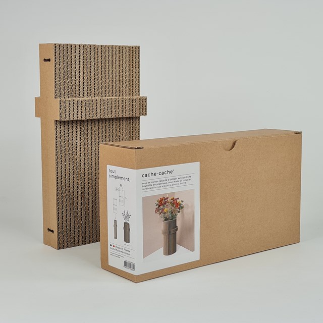 Vase en carton "cache-cache" cylindre 5