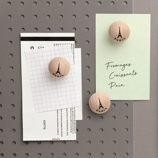 Boîte de 3 boules magnétiques en bois : Paris naturel