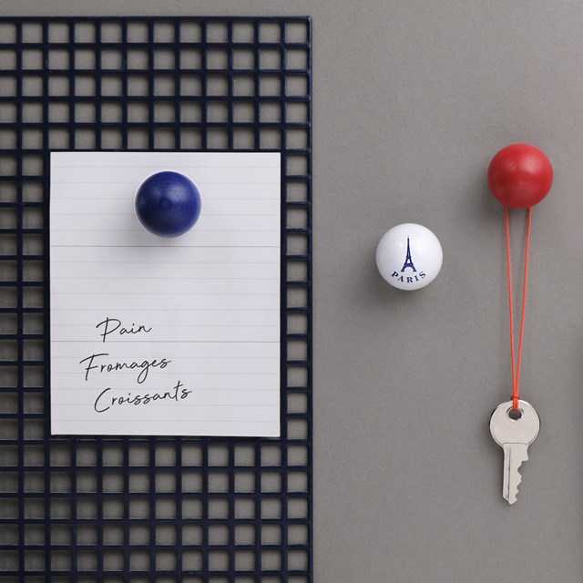 Boîte de 3 boules magnétiques en bois : Paris bleu blanc rouge 2