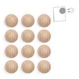 Lot de 12 boules magnétiques en bois : naturelles - en vrac 4