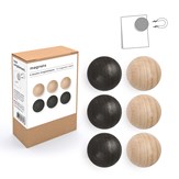 Boîte de 6 boules magnétiques en bois : noires 2