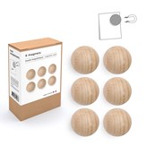 Boîte de 6 boules magnétiques en bois : naturelles 2