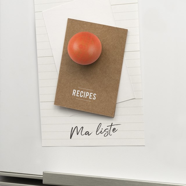 Boîte de 3 boules magnétiques en bois : orange - rose - bordeaux 3