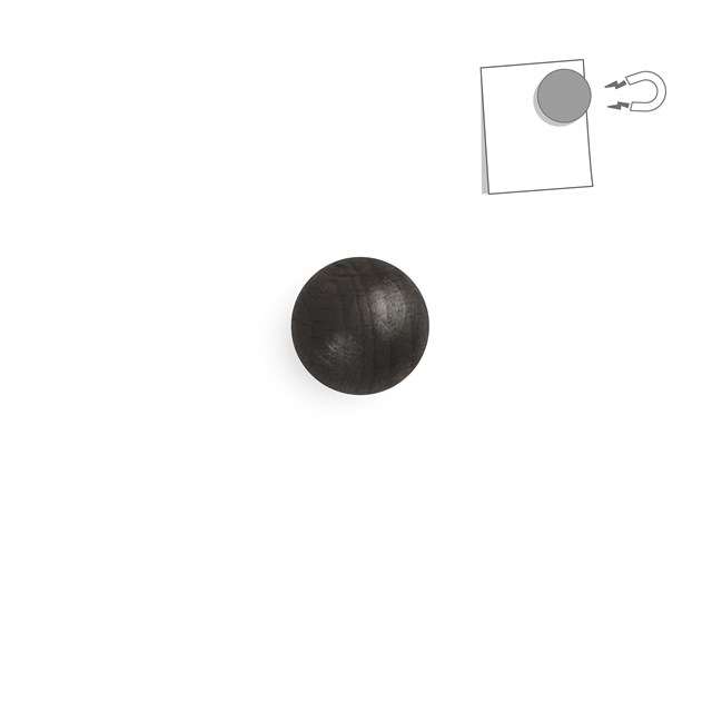 Boule magnétique en bois : noire 3