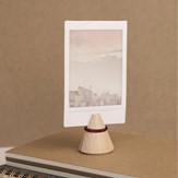 Boîte de 3 pinces photo & mémo en bois "i-cone" : anneaux moutarde - rose - bordeaux 5