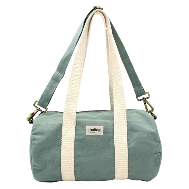 Mini sac polochon MINI SIMON, avec bandoulière, vert sauge, coton bio 2