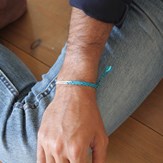 Bracelet argent bleu poignet homme