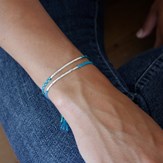 Bracelet argent bleu poignet femme