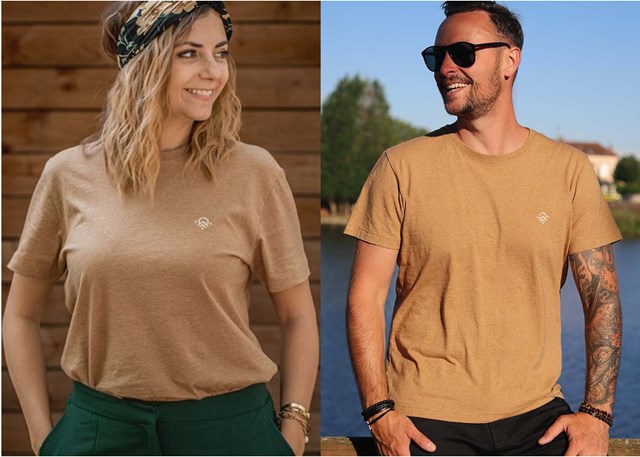 T-shirt Ampato en coton bio non teint porté homme et femme