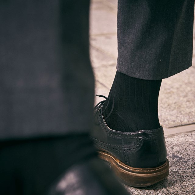 Chaussettes côtelées noires pour hommes