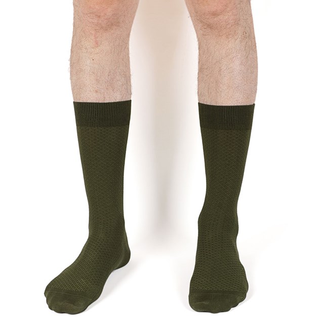 Chaussettes côtelées pour hommes vertes kaki