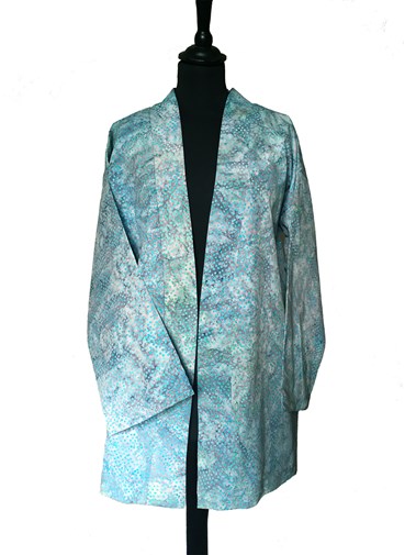 Veste kimono en batik turquoise 