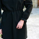 Robe noire en velours côtelé coton biologique GOTS -éco responsable