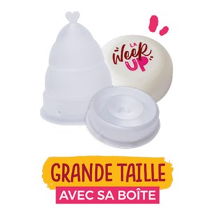 Coupe/Cup menstruelle pliable transparente - Grande taille Fabrication Française - La Week'Up