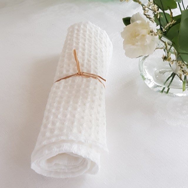 Rouleau d'essuie-tout lavable et réutilisable zéro déchet en coton et nid  d'abeille