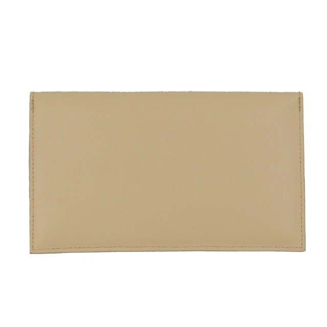 Pochette enveloppe cuir upcyclé beige 5