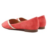 Ballerines bout ouvert cuir daim rose 3