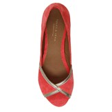 Ballerines bout ouvert cuir daim rose 4