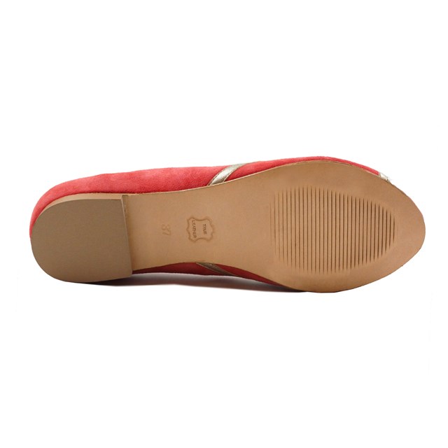 Ballerines bout ouvert cuir daim rose 7