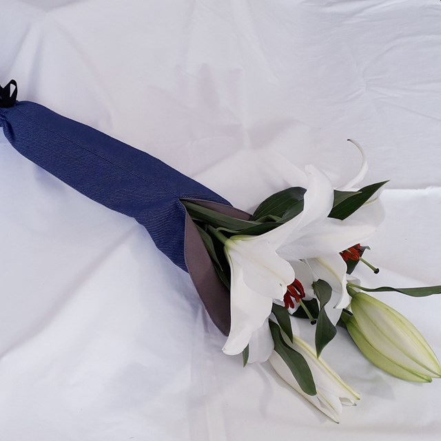 Cône à fleurs - Bleu jean / Taupe 5