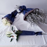 Cône à fleurs - Bleu jean / Taupe 2