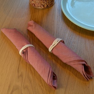 Lot de serviettes de table en coton bio - Rose Terracotta