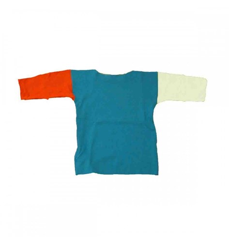Tee-shirt évolutif bleu turquoise en coton bio - Tricolore 