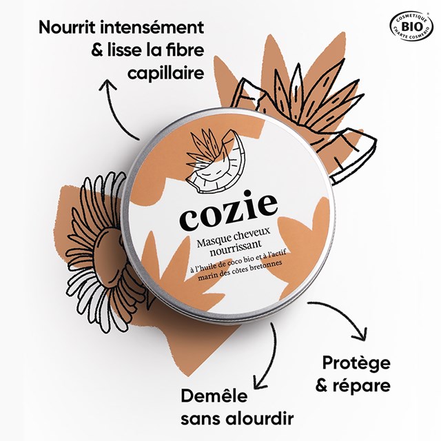 Masque cheveux nourrissant - Huile de coco bio et actif marin breton - 200 ml 2