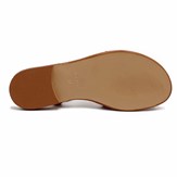 Sandales plates croisées cuir métallisé doré 7