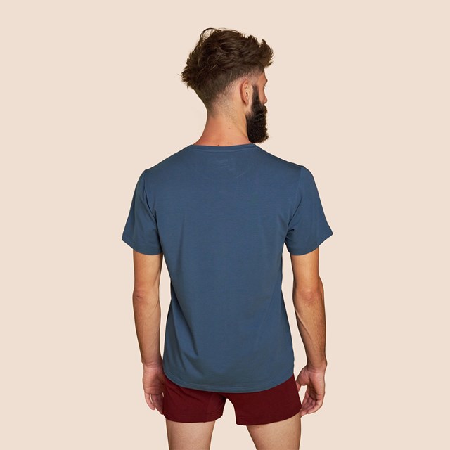 T-shirt coton pima micromodal bleu céruléen