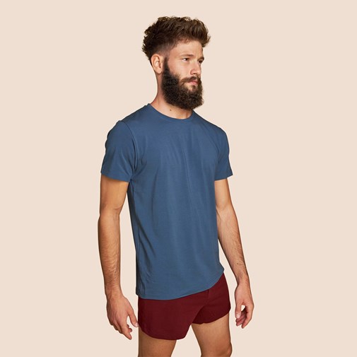 T-shirt coton & micromodal bleu céruléen