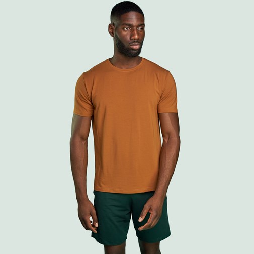 T-shirt coton & micromodal ocre