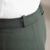 Pantalon droit en 100% lin pour femmes - Made in France - Zoom Passants