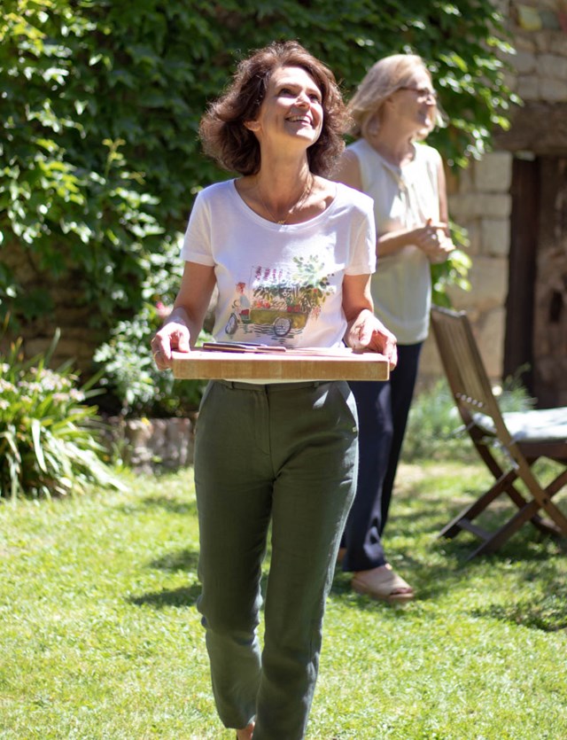 Pantalon droit en 100% lin pour femmes - Made in France - Portrait