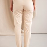 Pantalon droit en coton beige - Fabrication française - C.Bergamia
