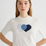 T-shirt basique bleu -  Hearts Mock de Thinking MU 2