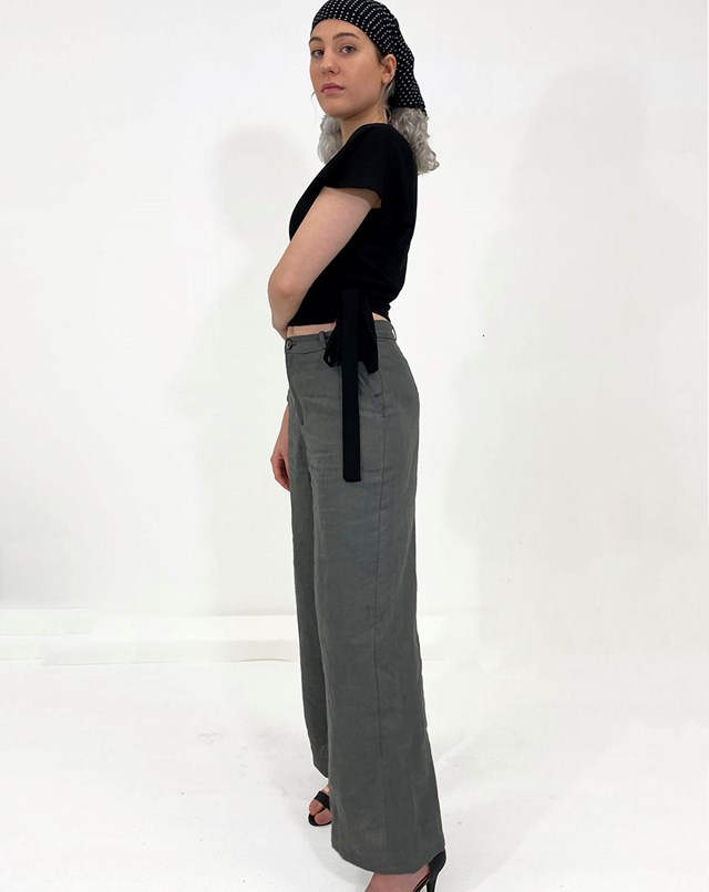 Pantalon large en lin côté fabriqué en France