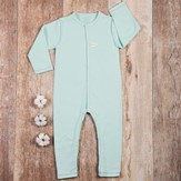 Packshot du pyjama bleu sans pieds interlock en coton bio