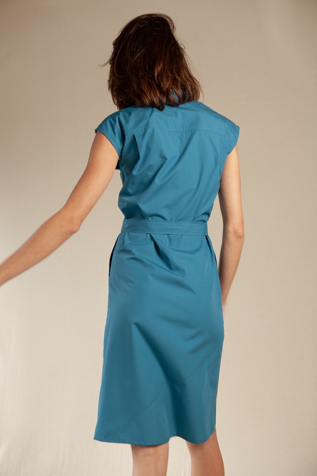 robe-combattante-turquoise-fabrication-francaise-mode-ethique-ceinture