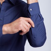 chemise Biella thermorégulante en laine merinos bleu de minuit Wolbe