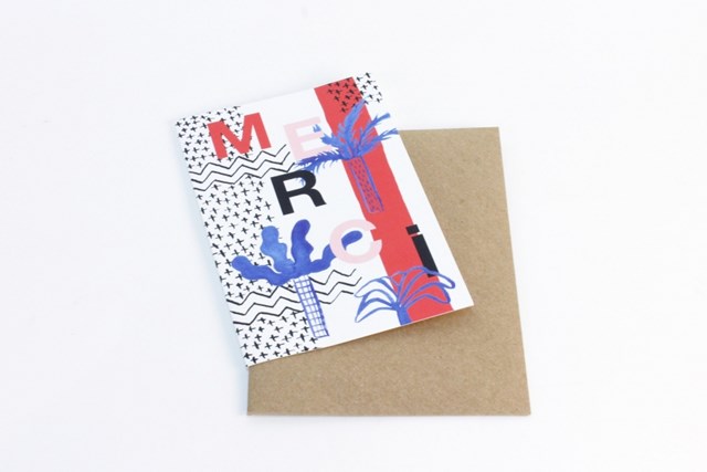 Carte postale double en papier recyclé fabriquée en France