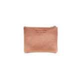 Pochette cuir grainé métallisé upcyclé rose – petit modèle 3