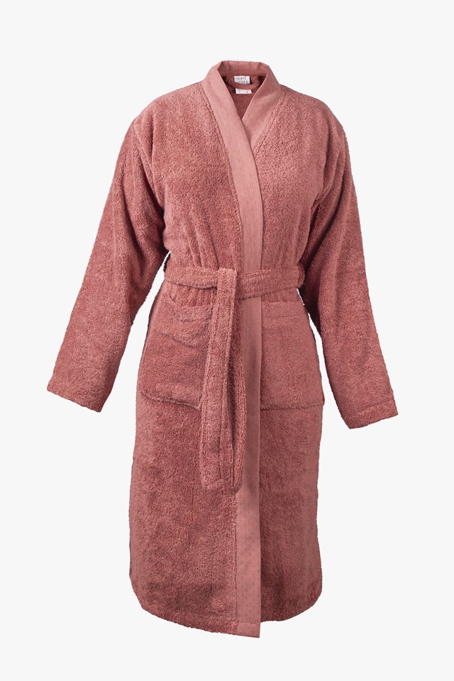 Peignoir-Kimono Unisexe  "Rose Fumé" en Coton 100 % Biologique   4