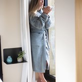 Peignoir-Kimono Unisexe  "Bleu Nébuleux" en Coton 100 % Biologique  7