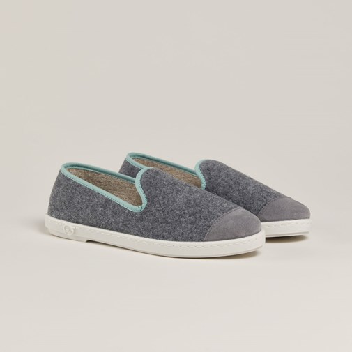 Chaussons AW laine recyclée, gris vert