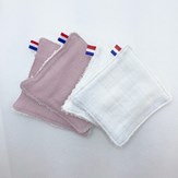 Lingettes lavables en Coton Bio Blanc et Rose 4