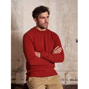 Pull point de jersey en laine recyclée Made in France - Corail