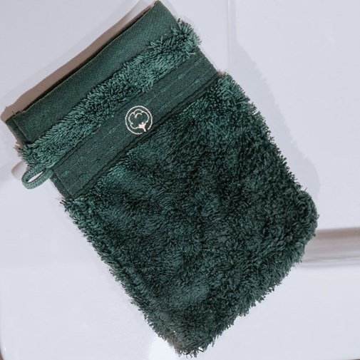 Le gant de toilette tout doux en coton bio | Vert émeraude