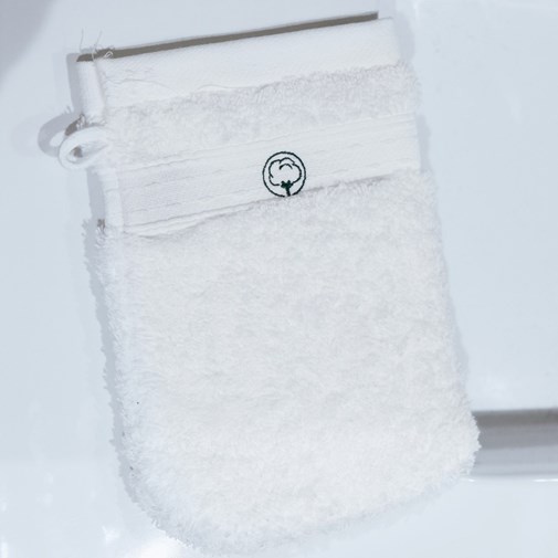 Le gant de toilette tout doux en coton bio | Blanc pur